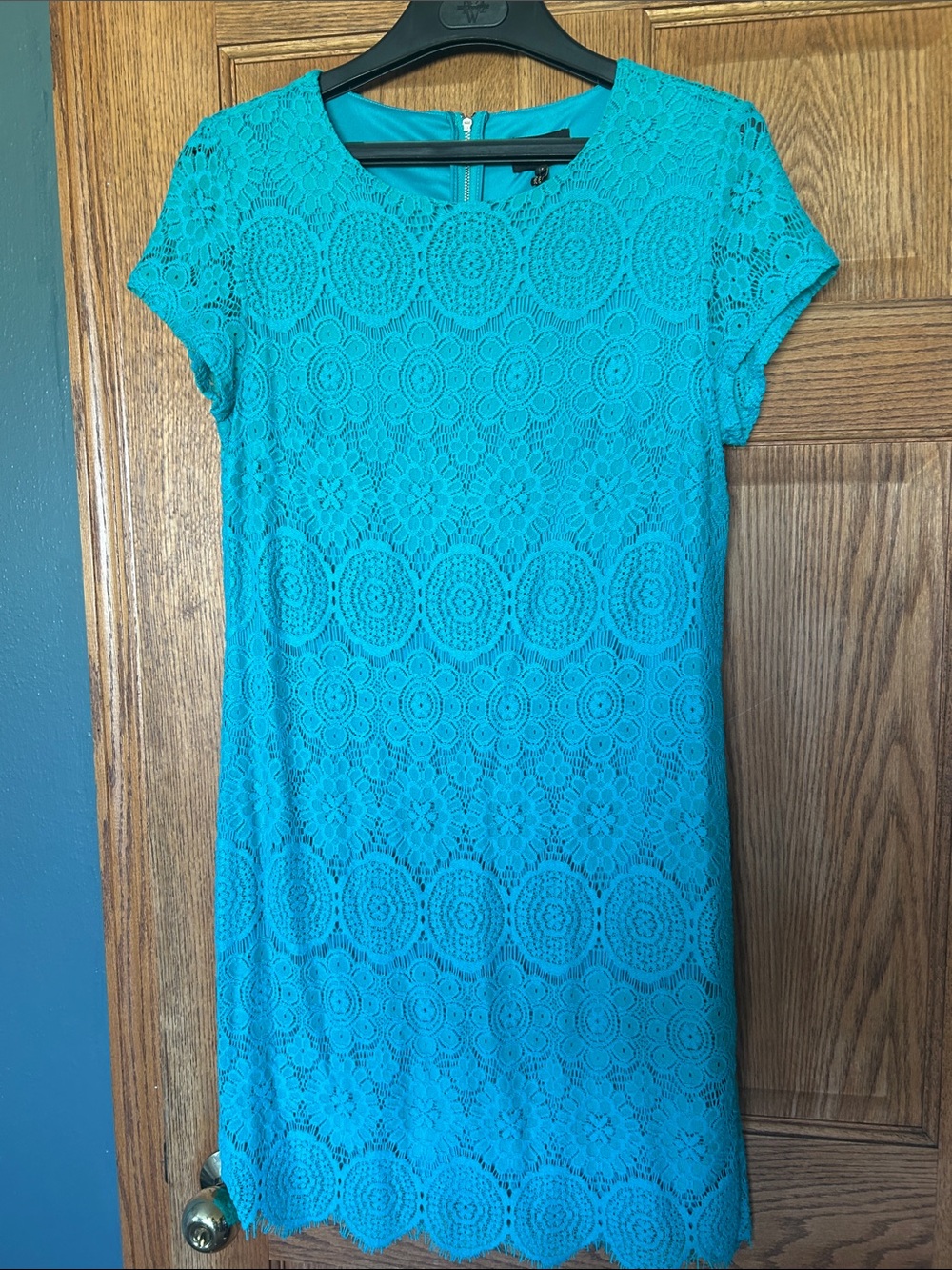 Laundry by Shelli Segal Turquoise Lace Midi Dress